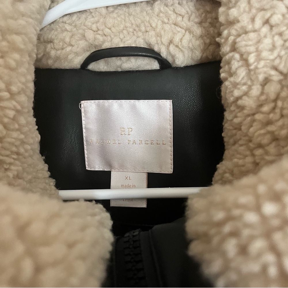 Shearling and Faux Leather Jacket - Picture 6 of 6